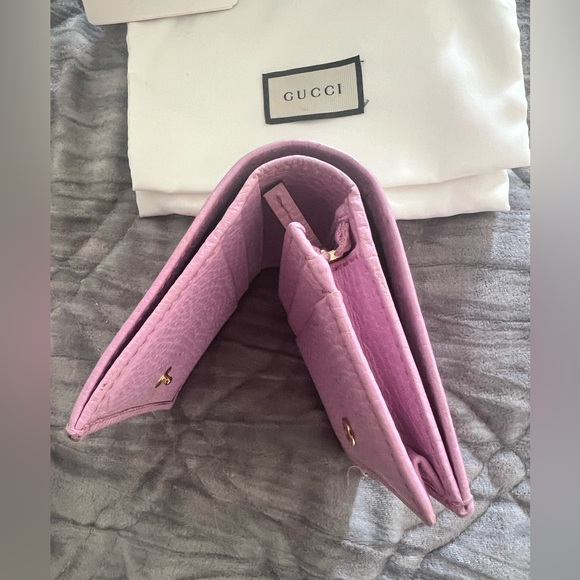 EUC FULL INCLUSION GUCCI LIMITED EDITION BIFOKD PINK CAT WALLET - Picture 6 of 7